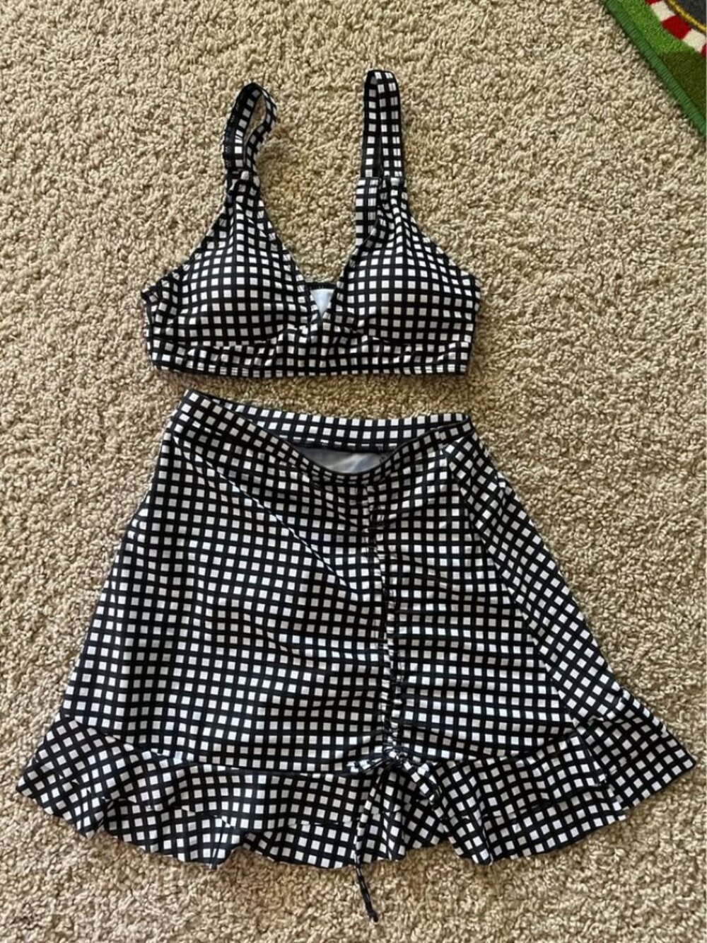 High-Waisted Gingham Bikini Set